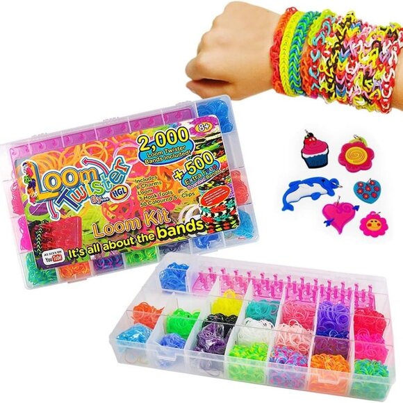 New Sealed Loom Twister Band Case Kit - 2000 Bands + 500 Scented Bands - Picture 1 of 11